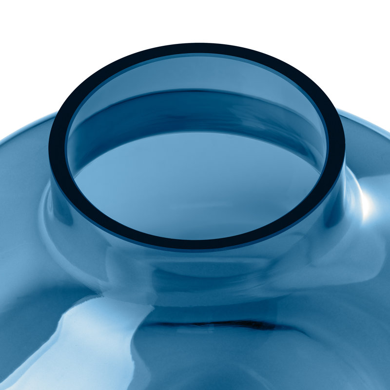 Vase de table bleu en verre soufflé à la main Aquista, Bleu