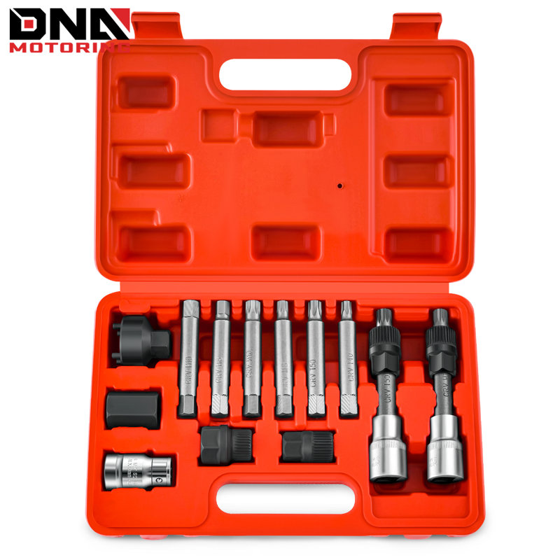 [13Pc]Automotive Repair Service Tool Kit Alternator Freewheel Pulley Removal Set