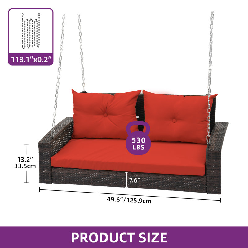 Balancelle pour 2 personnes, Brun / rouge