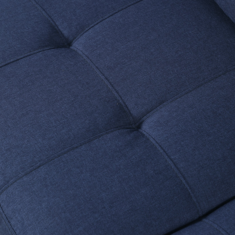 78.2"wide Upholstery Sofa With Square Arms, Dark Blue
