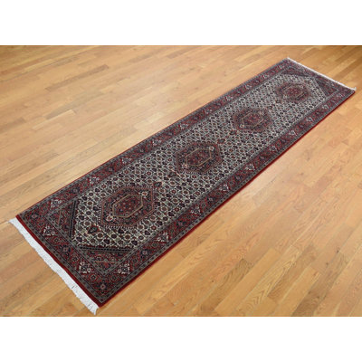 2'9" x 11'4" New Hand Knotted Ivory Wool Runner Oriental Rug - MOA10287728