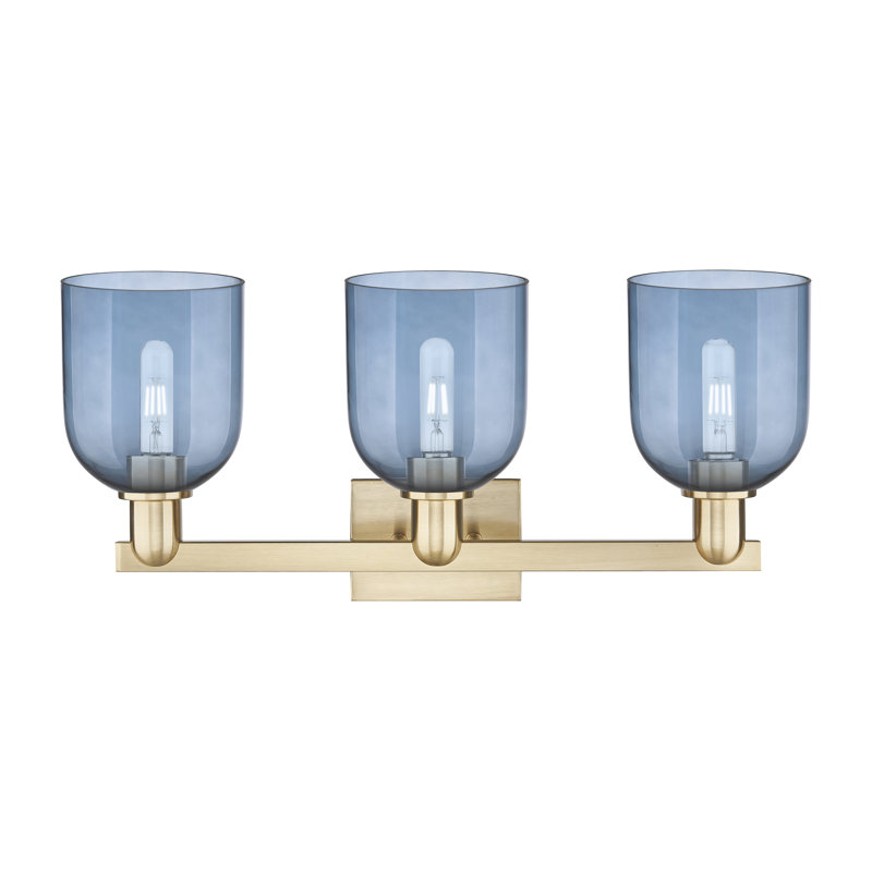 Allysson 3 - Light Vanity Light, Blue / Antique Brass