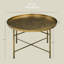Table basse ronde de 24 po avec plateau martelé Nicholas, table centrale en métal rétro pour le salon, la chambre à coucher et la table d'appoint-227812270