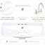 Comptoir de meuble-lavabo 24 po, céramique blanche, hauteur 6,6 po, 3 trous pré-percés, plateau de style moderne seulement, lavabo en céramique blanc, robinet de 4 po disponible, capacité maximale de 1,66 gallon d'eau, lavabo encastré