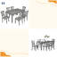 Ensemble de table de salle à manger et de chaises en bois massif 7 pièces Sturdy Structure, table moderne de 58,5 pouces avec 6 chaises rembourrées (style X-Back) pour la cuisine-58420968-58420982-58420981