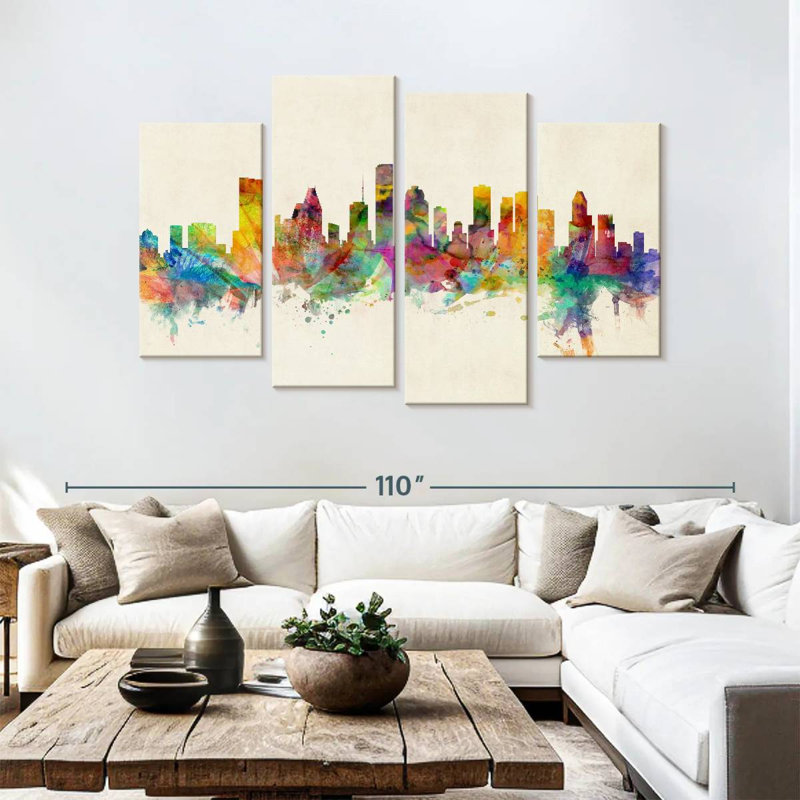 Skyline de Sirci Houston au Texas III, H 54 po x l 84 po