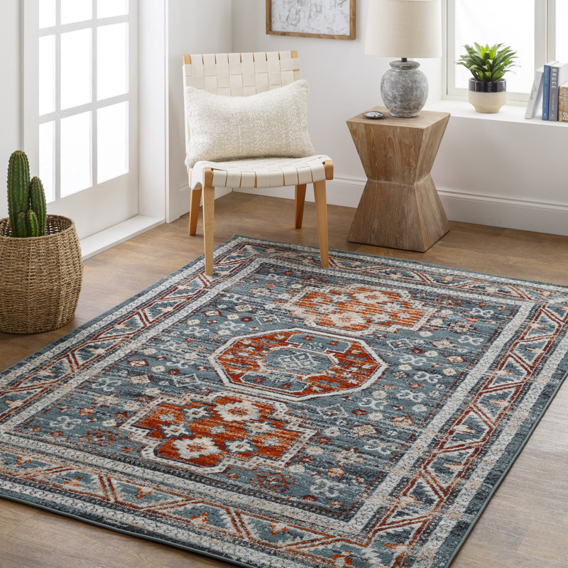 Tapis bleu foncé, Rectangle 6 pi 7 po x 9 pi