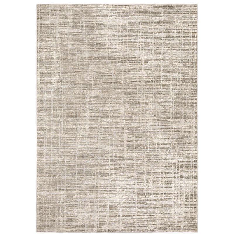 Tapis beige / ivoire à motif abstrait Gwern, Rectangle 5 pi 3 po x 7 pi 6 po