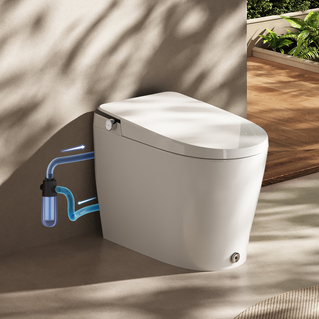 Modern Tankless Smart Toilet – Auto Open Lid, Auto Flush, Warm Water Wash, Heated Seat, Night Light, Wireless Remote DeerValley