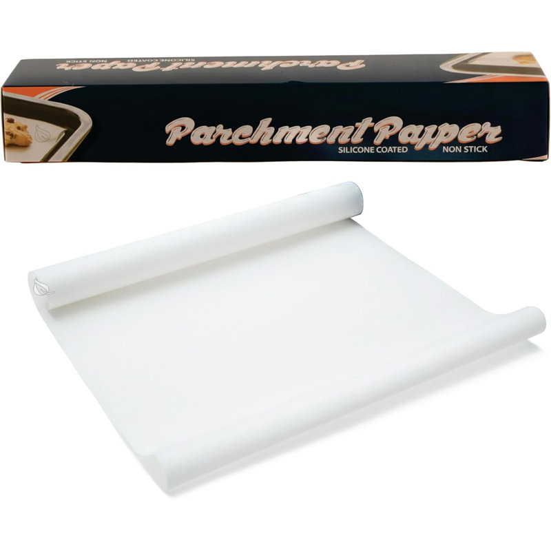 Rouleaux de papier parchemin antiadhésif enduit de silicone 18 po x 50 pi Ecoqualité pour la cuisson et la cuisson (3)