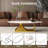Modern Oval Coffee Table with Faux Marble Top and Sculptural Gold Base