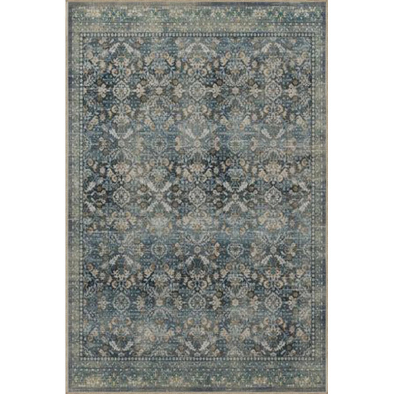 Knot Anthracite Traditional Geometric Patterned Washable Woven Base Carpet, Round 4'