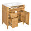Meuble-lavabo de style rustique en bois avec lavabo en céramique-18153009