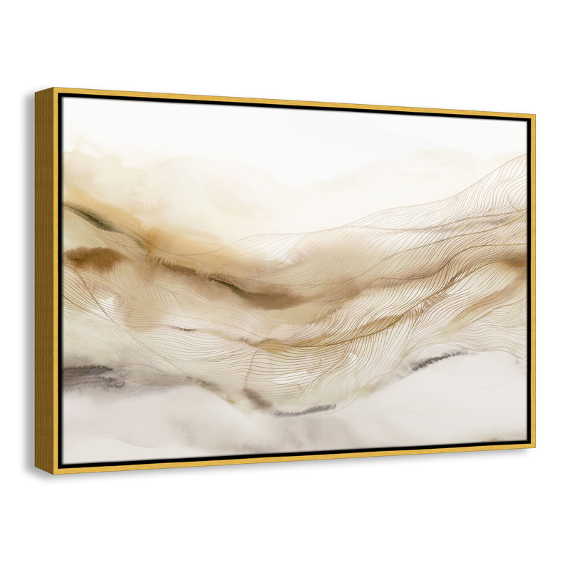«Line Haze I», reproduction de paysage par Isabelle Z, Or, H 25,5 po x l 37,5 po
