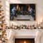 «Blue Porcelain Jars and Pinecone Garland on Christmas», art mural sur toile-1286922636