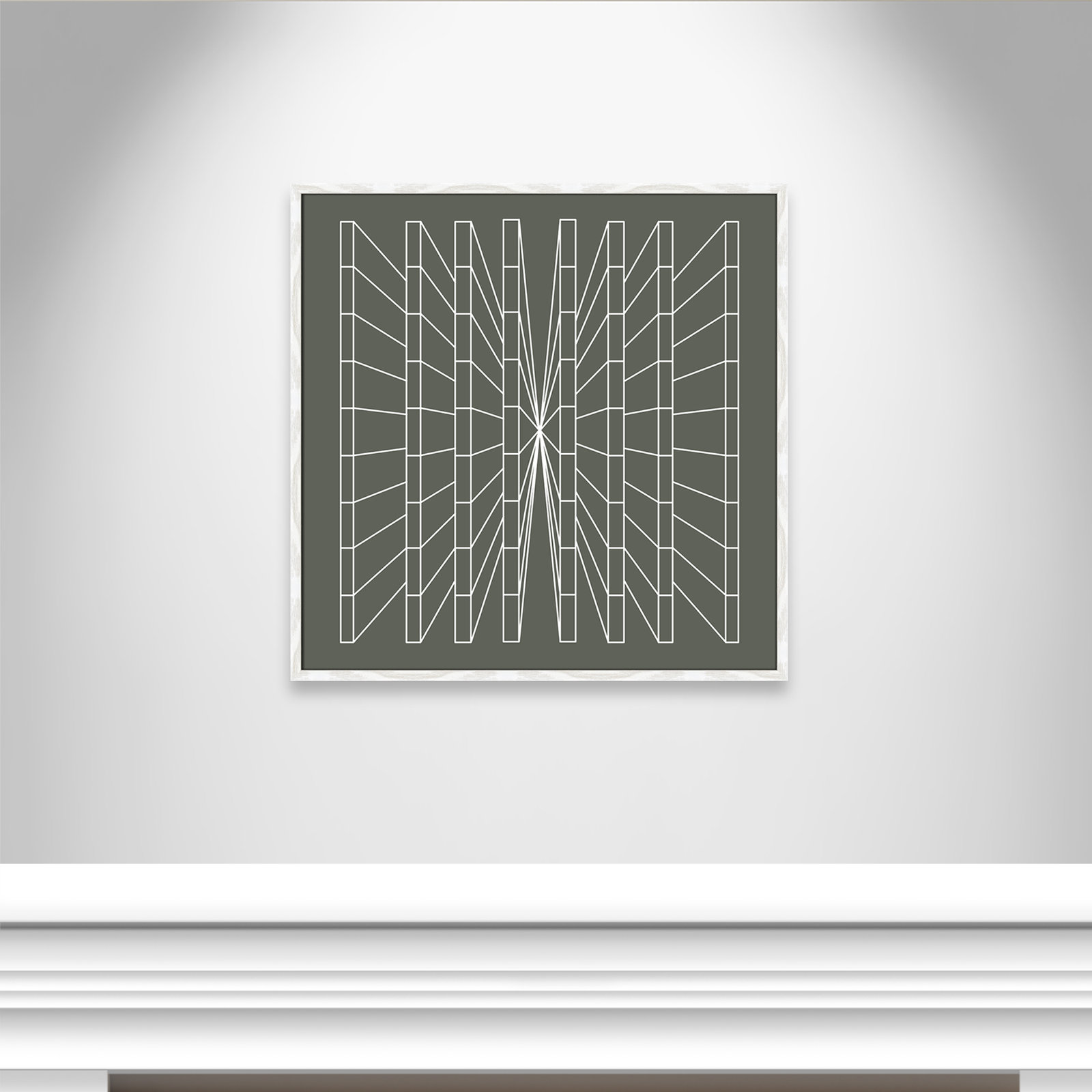 Olive Perspective by Sandi Hauanio, 32" H x 32" W x 0.75" D, White Wood Grain