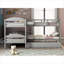 Platform Bed Neutral Grey Solid Wood L-Shaped Bunk With Trundle For Family Bedrooms And Overnight Guests