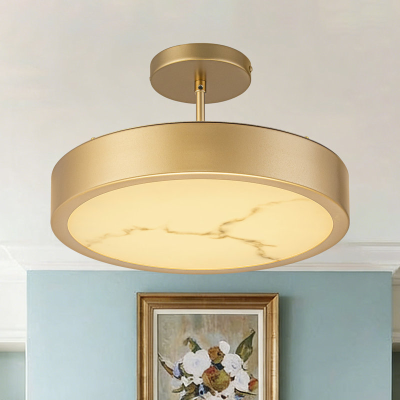 Plafonnier semi-encastré moderne l 11,81 po, L 11,81 po