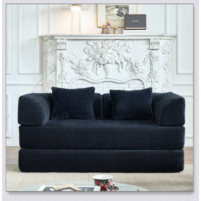 Convertible Sleeper Sofa Bed, Corduroy Fabric with Fixed-Shape Frame, Ideal for Living Room and Bedroom Comfort