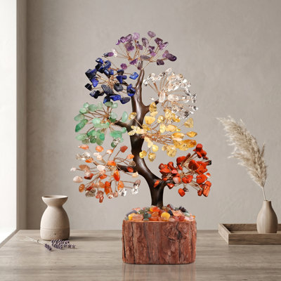 Handmade 7 Chakra Crystal Tree of Life with Healing Stones, Positive Energy Meditation Decor, Housewarming or Birthday Gift for Women