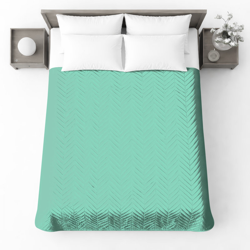 Solid Mint Green Quilted Bedspread All Sizes, Full / Double