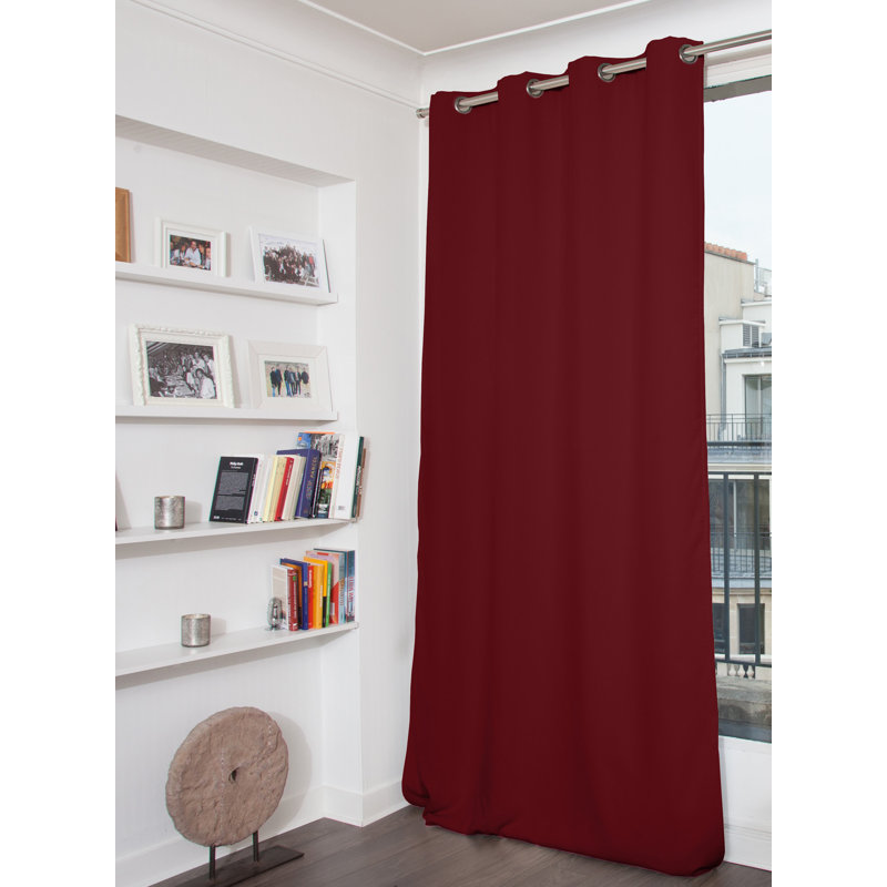 Rauseo Blackout Curtain Single Panel, Dark red