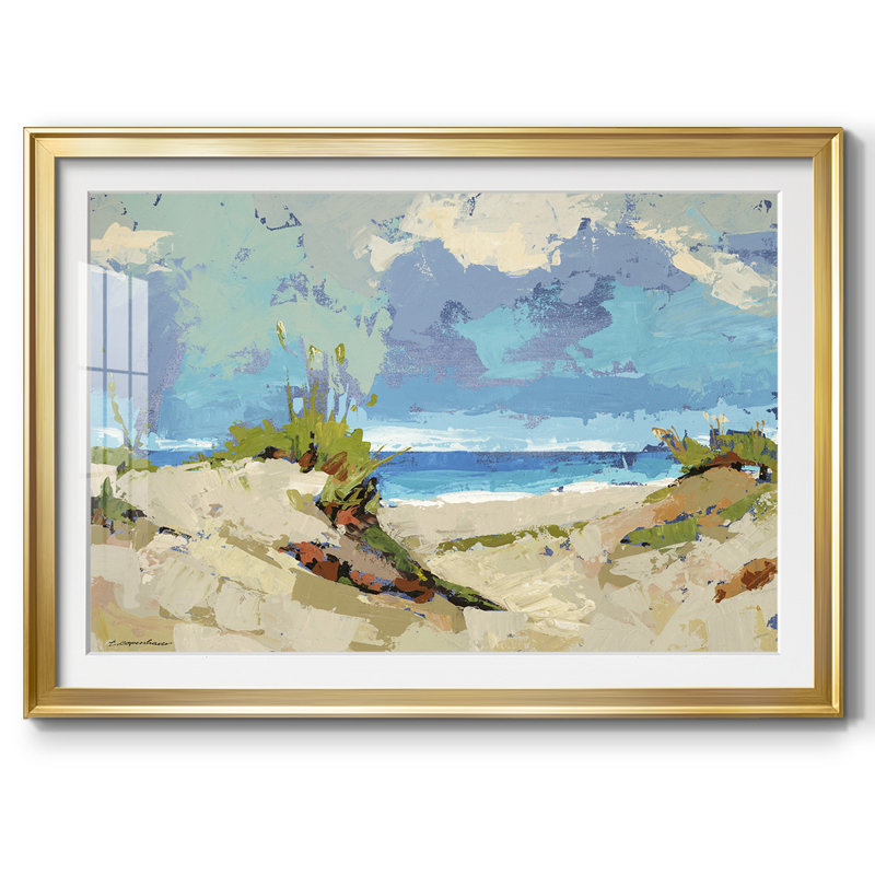 Dunes II, reproduction encadrée sur papier, Or, H 15 po x l 21 po x P 1,5 po