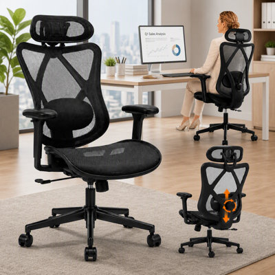 Chaise de bureau ergonomique à roulettes
