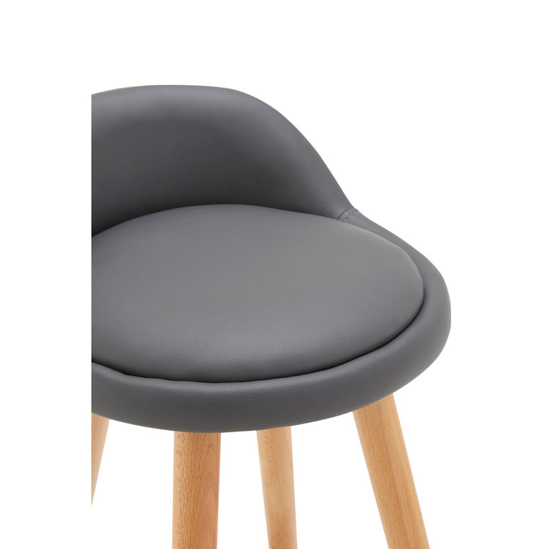 Bunker Lake Upholstered Counter Stool with Solid Wood Frame, Grey