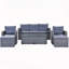 Ensemble modulaire de conversation en rotin 6 pièces-549908041