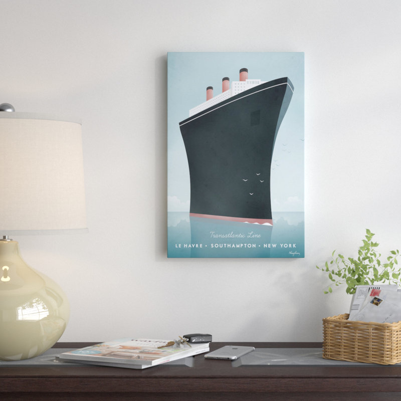 Bateau à croisière, impression sur toile tendue, H 18 po x l 12 po x P 1,5 po