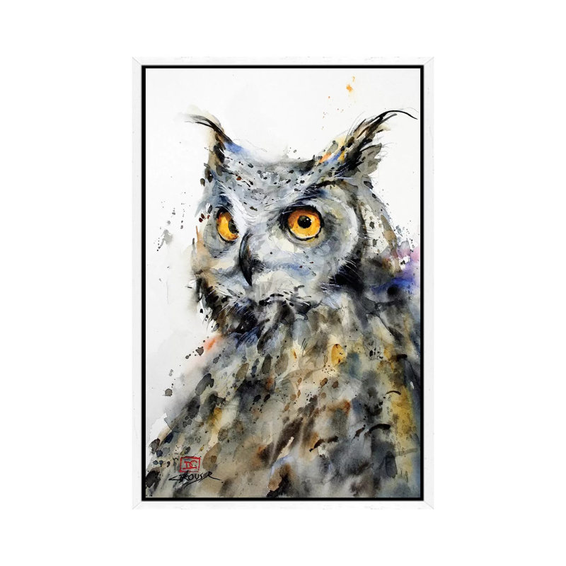 The Watcher by Dean Crouser - Print on Canvas, White Framed, 66.04 cm H x 45.72 cm W