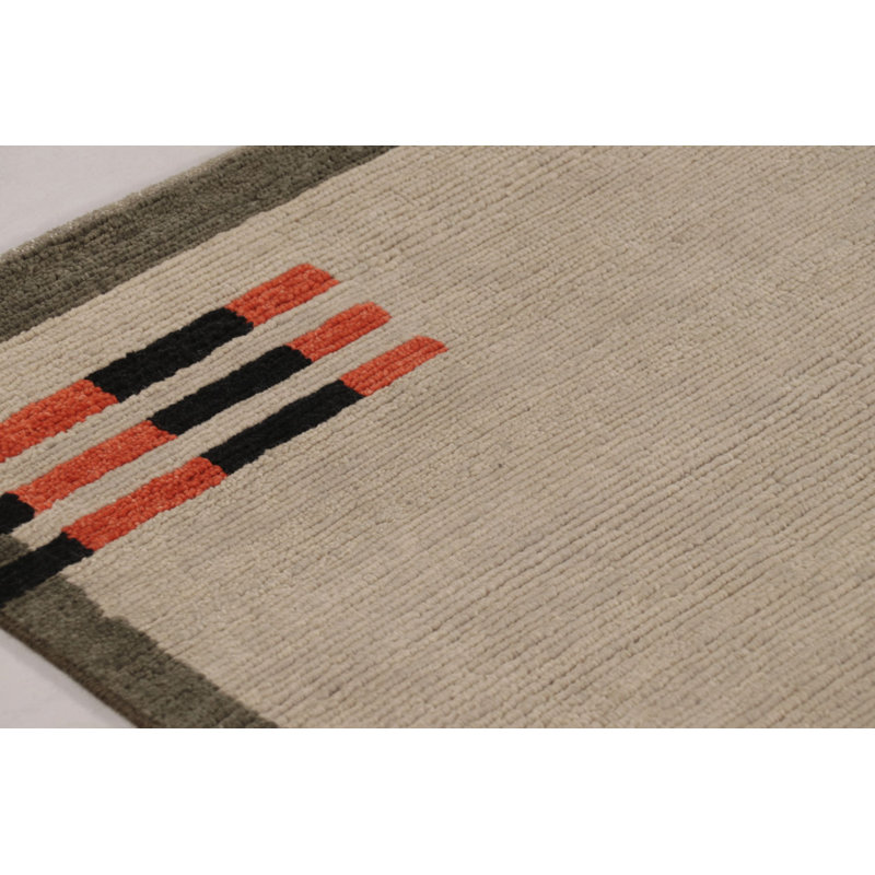 Rug & Kilim’S French Art Deco Style Rug In Beige And Gray With Geometric Pattern
