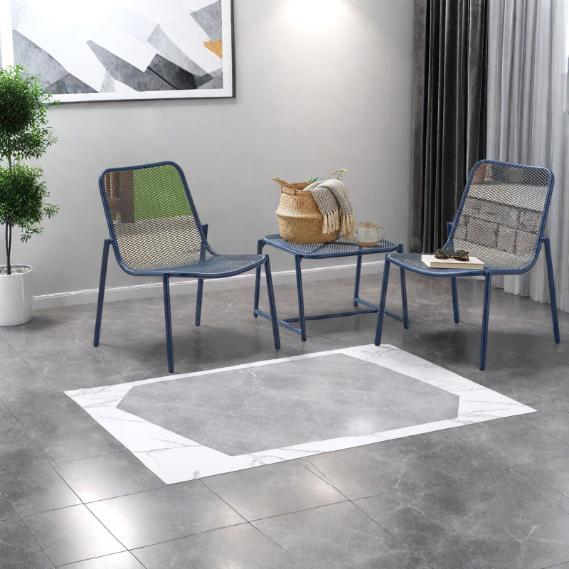 Space-saving Dining Table Sets, Durable Iron Modern Style For Outdoor