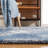 Ikat Hand Tufted Wool/Cotton Ikat Rug in Blue/Ivory-437803775