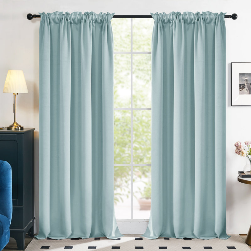 Harlowe Room Darkening Curtain Pair, Baby Blue, 38" W x 54" L
