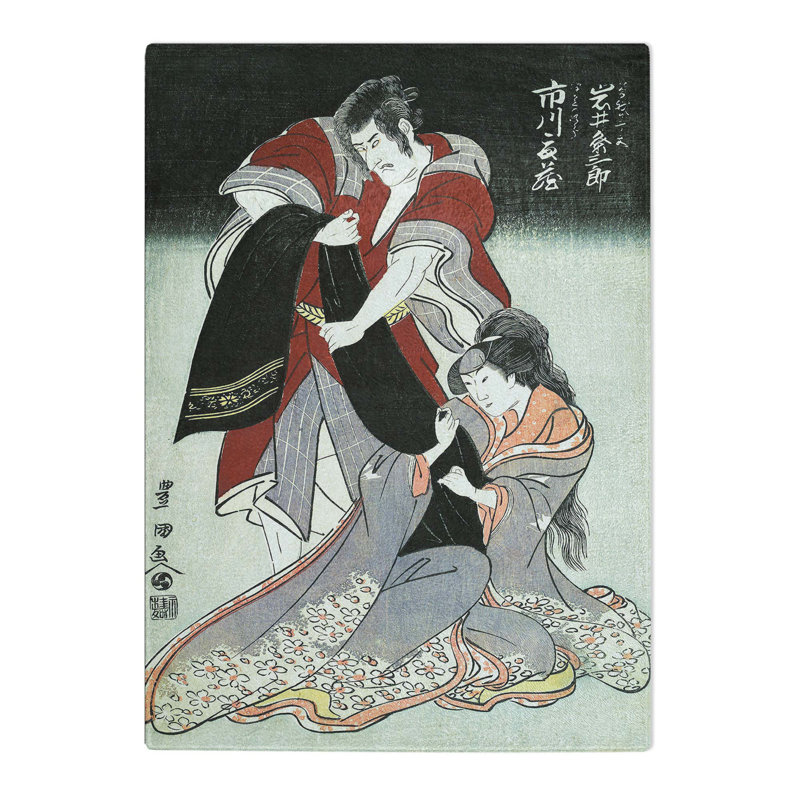 Tempered Glass Scene from a Drama by Utagawa Toyokuni Chopping Board, 28.5 cm x 39 cm