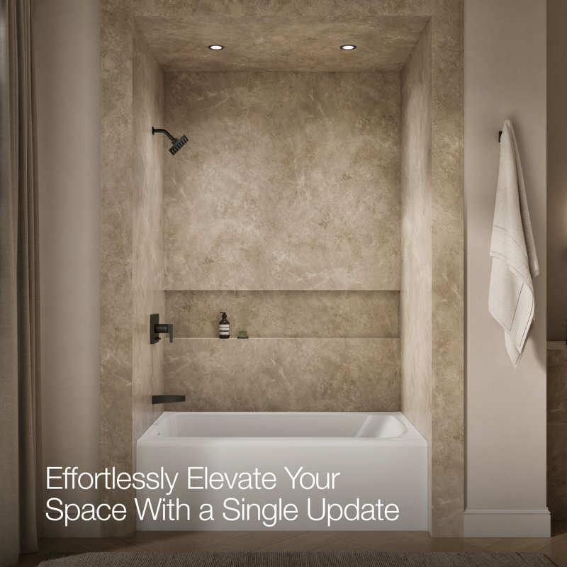 Honesty Rite-Temp Bath and Shower Trim with 1.75 Gpm Showerhead and Lever Handle, Matte Black
