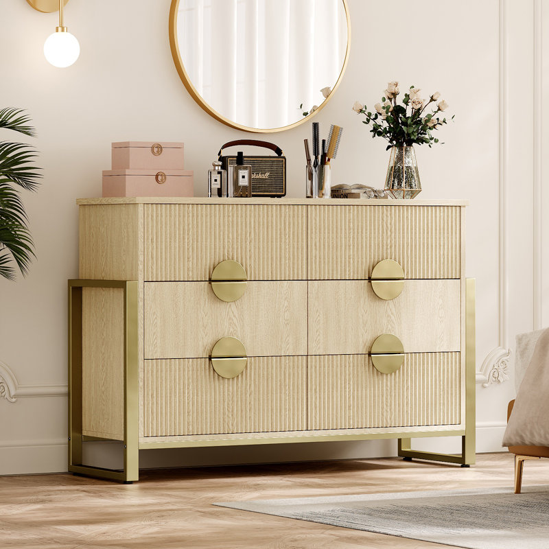 6 - Drawer Dresser, Beige