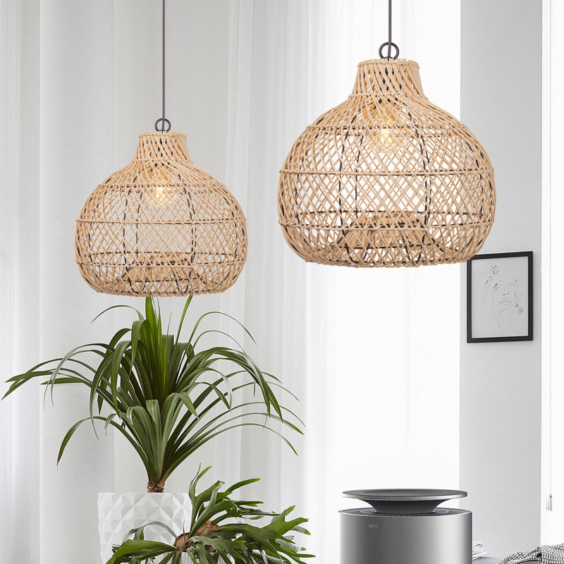 Elizaveta 1 - Light Brown Single Pendant, 10.23" H x 11.81" W x 11.81" D
