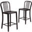 Commercial Grade Metal Indoor-Outdoor Stool with Vertical Slat Back-1824115534-1824115528