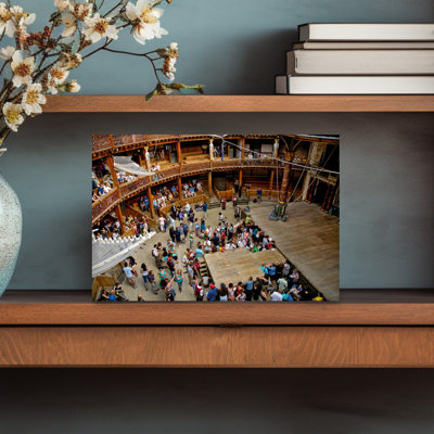 Interior View Of William Shakespeare's Globe Theatre With Audience, London, England, Uk Contemporary Architecture Wall Art