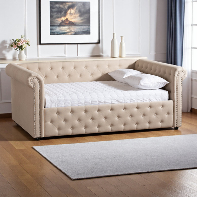 Lit de jour Michella, Beige, Grand