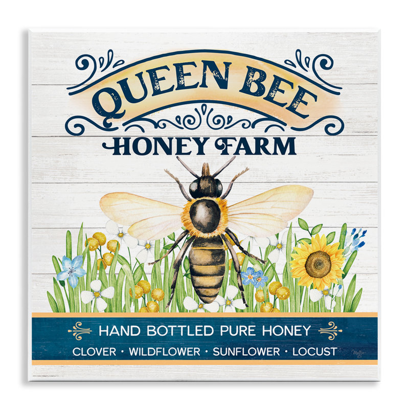«Queen Bee Honey Farm», art mural sur toile par Mollie B.