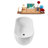 63" Streamline Soaking Glossy White Freestanding Tub and Tray With Internal Drain-101412766