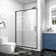 privdr 44"-48" W X 71" H Pivot Swing Semi-Frameless Shower Door with 1/4" Tempered Clear Glass