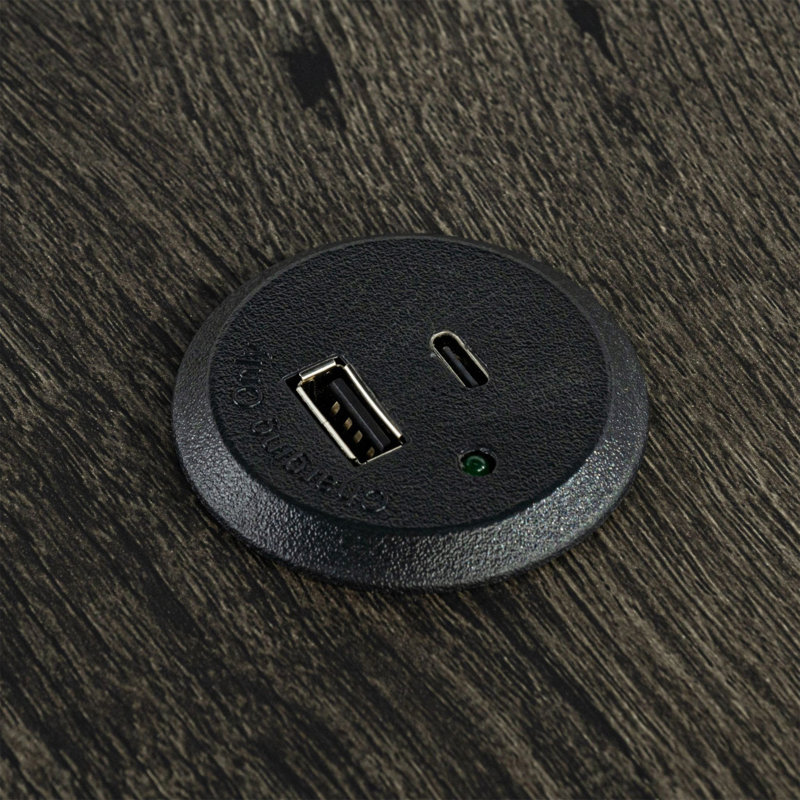 Ensemble de salle à manger moderne 4 pièces avec table de chargement USB et tabourets capitonnés