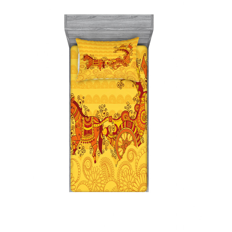 Ensemble de draps bohémiens, Ensemble de draps pour lit simple TG avec drap-hou
