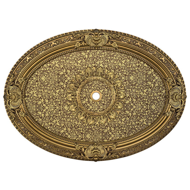 Golden Laurel Oval Ceiling Medallion 43 inch