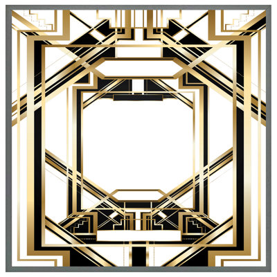 Siemering Art Deco Golden Black Frame - Single Picture Frame Print